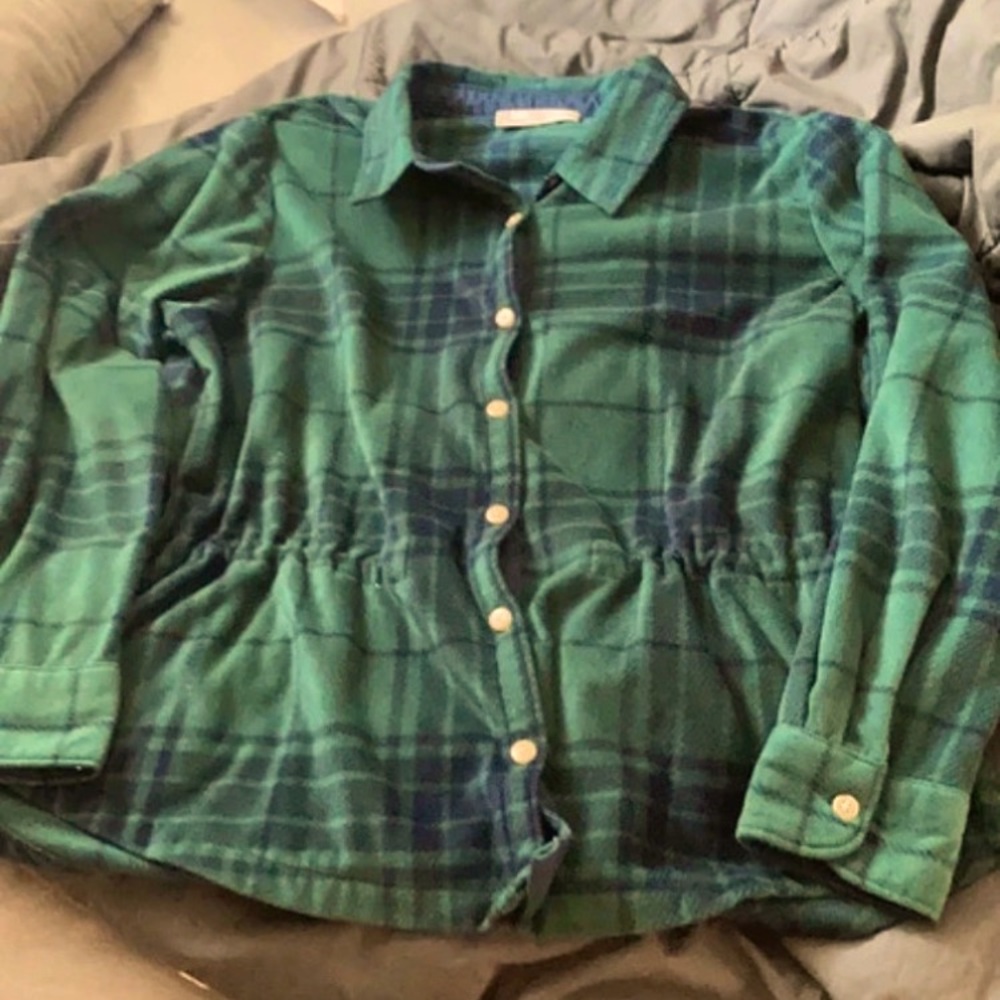 🎀3 for $10🎀 Button up fleece with cinch waist